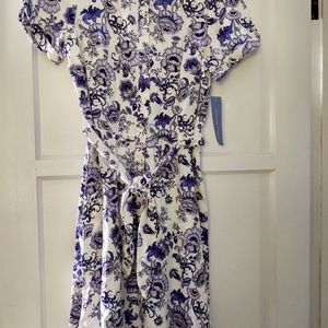 🆕LONDON TIMES MIDI SHIRTDRESS LINEN SIZE 14